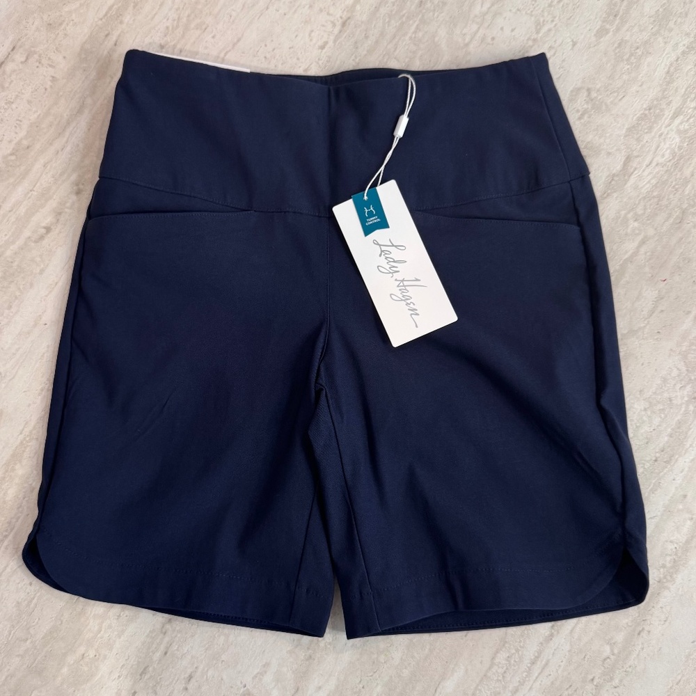 Lady Hagen Pull On Golf Short Navy‎ XS 7" Inseam